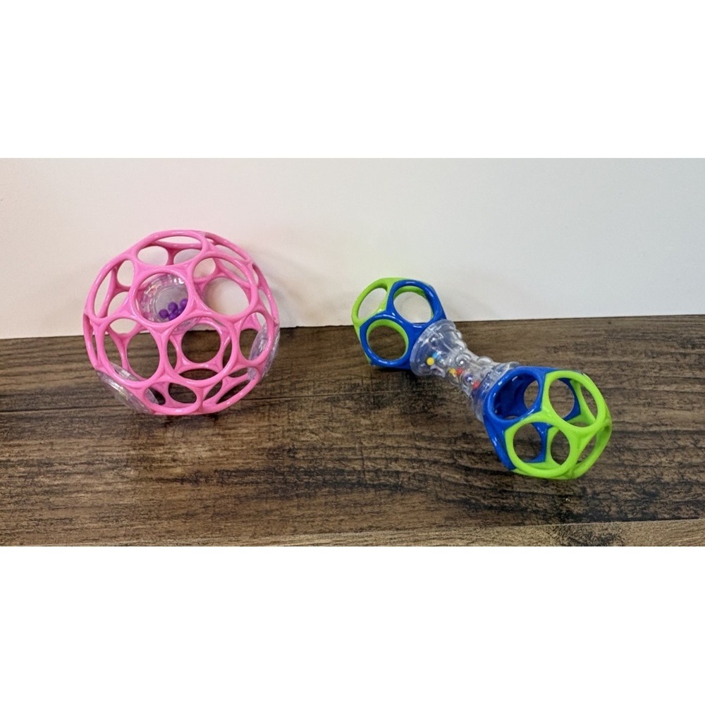 Oball Baby Lot Easy Grip Toys Rattle Toy Green Blue Pink Gripper